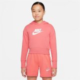 Sweatshirt med h�tte til piger Nike Club Girls Laksefarvet #3