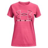 Kortrmet T-shirt til Kvinder Under Armour Big Logo Pink #1