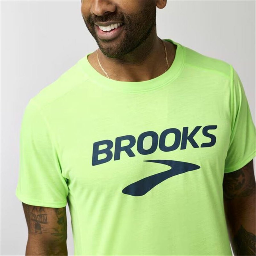 Kortrmet T-shirt til Mnd Brooks Distance Sleeve 3.0 Grn #3