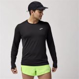 Lang�rmet T-shirt til M�nd Brooks Atmosphere Long Sleeve 3.0 Sort #3