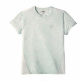 Kortrmet T-shirt til Mnd Brooks Sprint Free Sleeve Hvid Lysebl #1