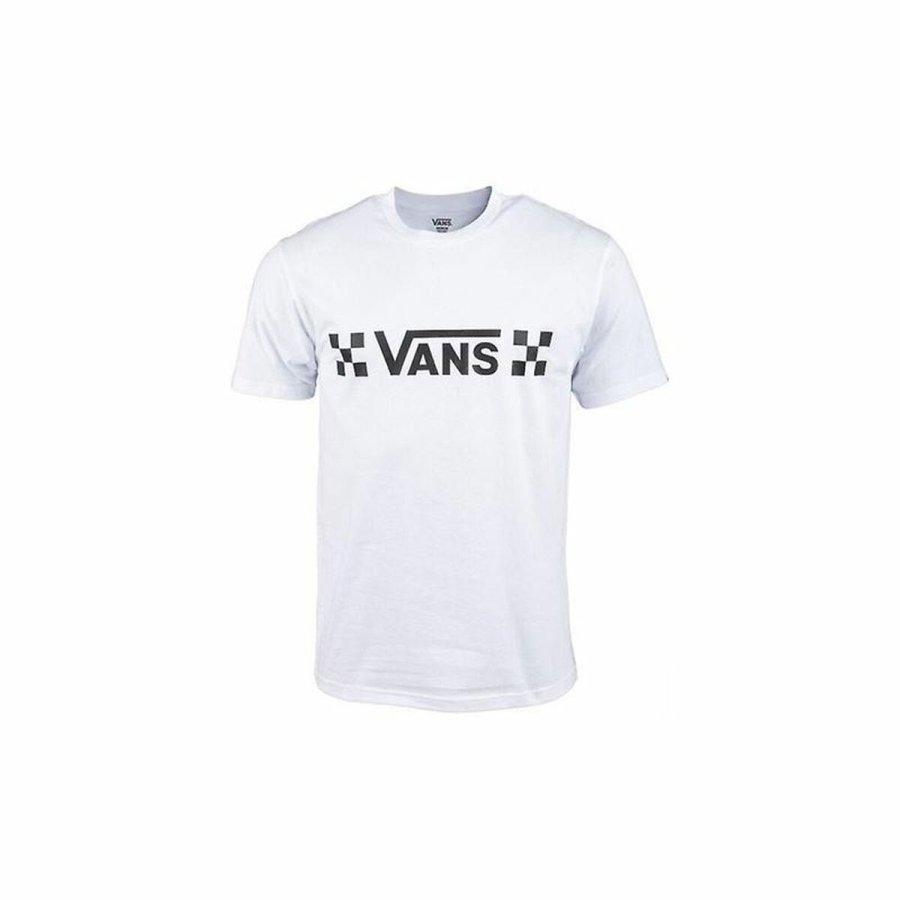Kort�rmet T-shirt til M�nd Vans Drop V Check-B Hvid #1