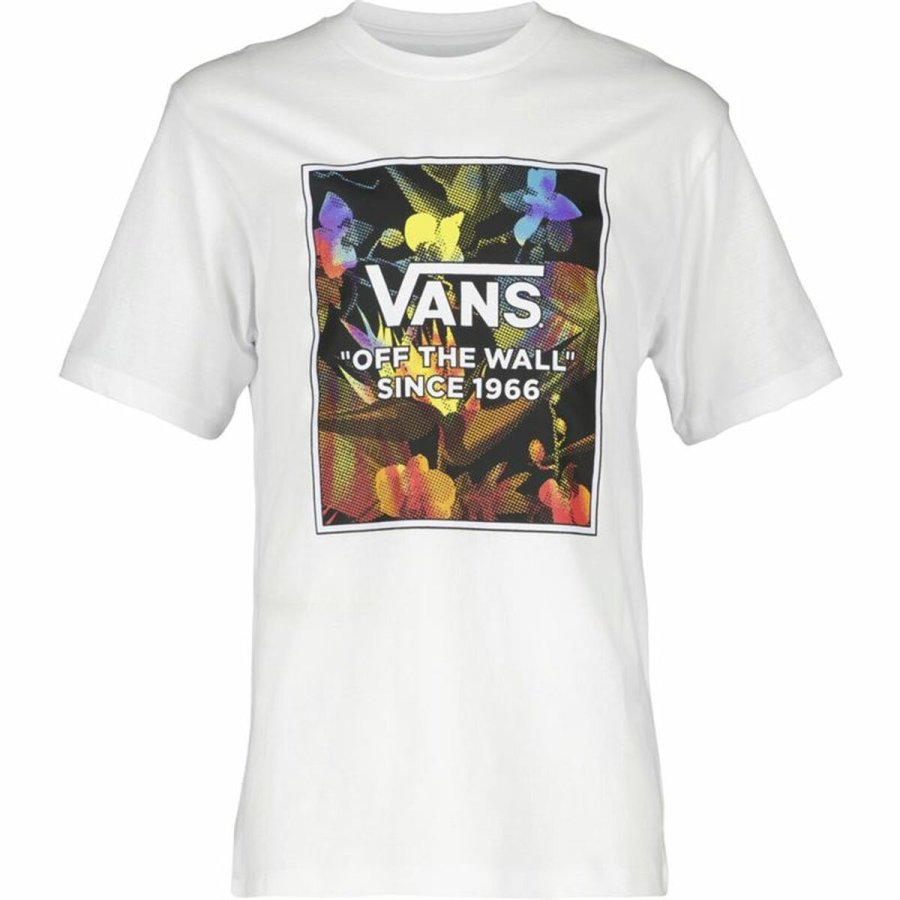 Kort�rmet T-shirt til B�rn Vans Flowers Hvid #1