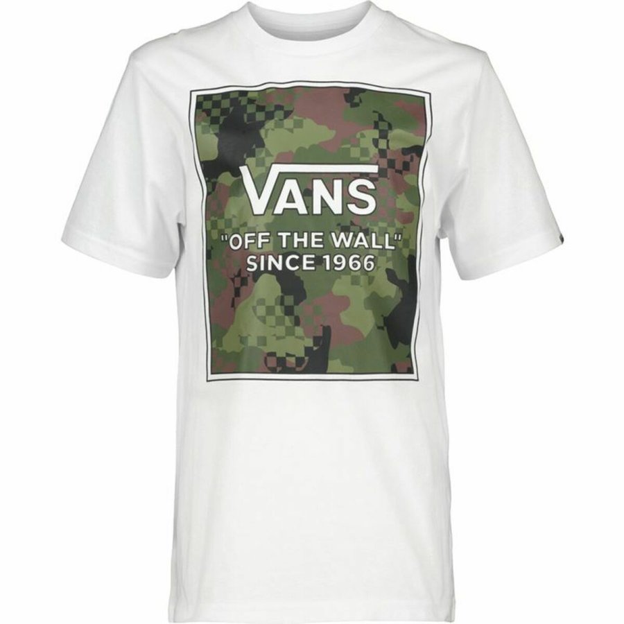 Kortrmet T-shirt til Mnd Vans Camo Check Hvid #1