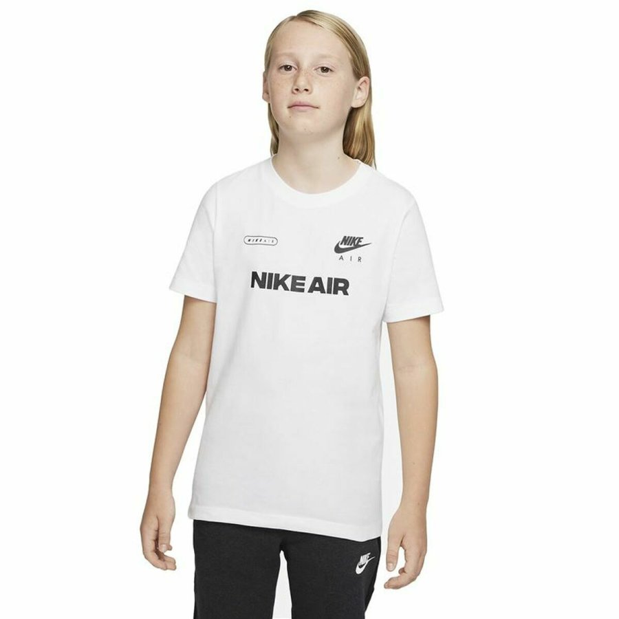 B�rne Kort�rmet T-shirt Nike Air Hvid #1