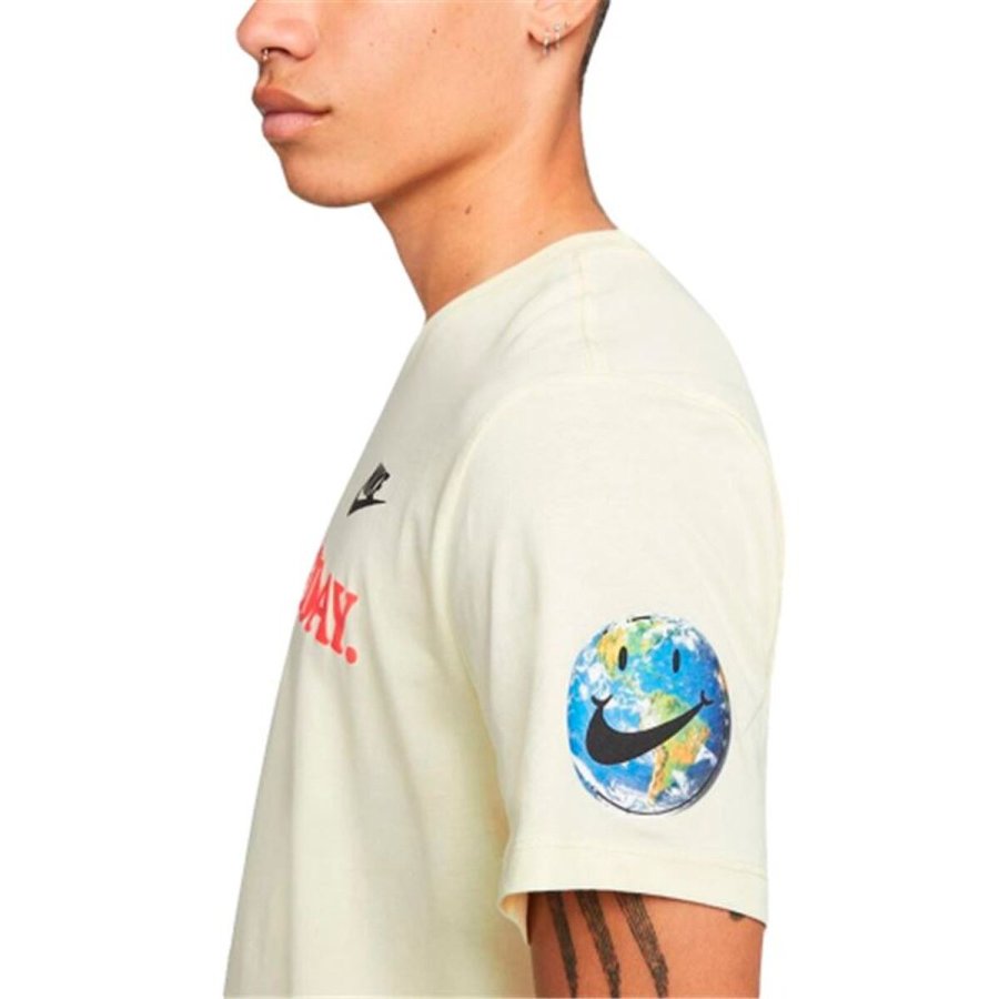 Kort�rmet T-shirt til M�nd Nike Have A Nice Day Beige #4