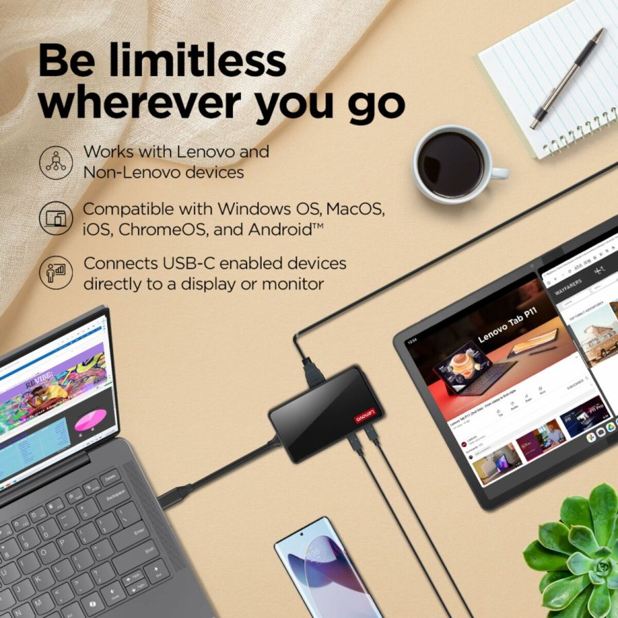 USB Hub Lenovo GX91M73945 Sort 100 W #5