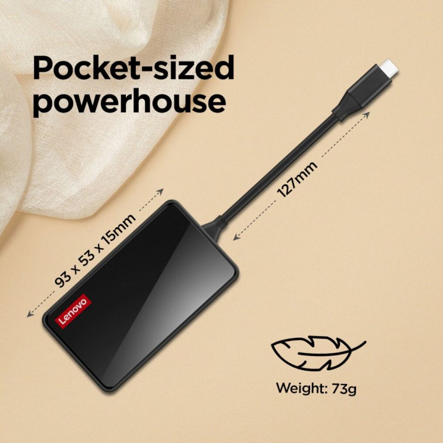 USB Hub Lenovo GX91M73945 Sort 100 W #7