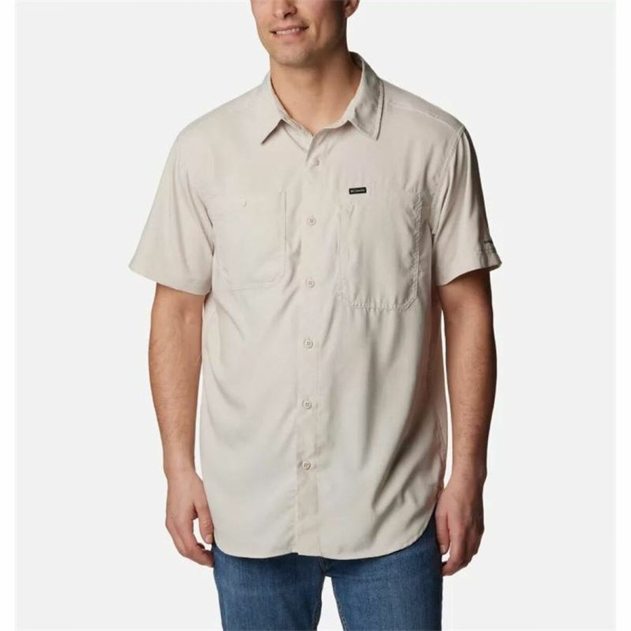 Kortrmet T-shirt til Mnd Columbia Silver Ridge Utility Beige #1