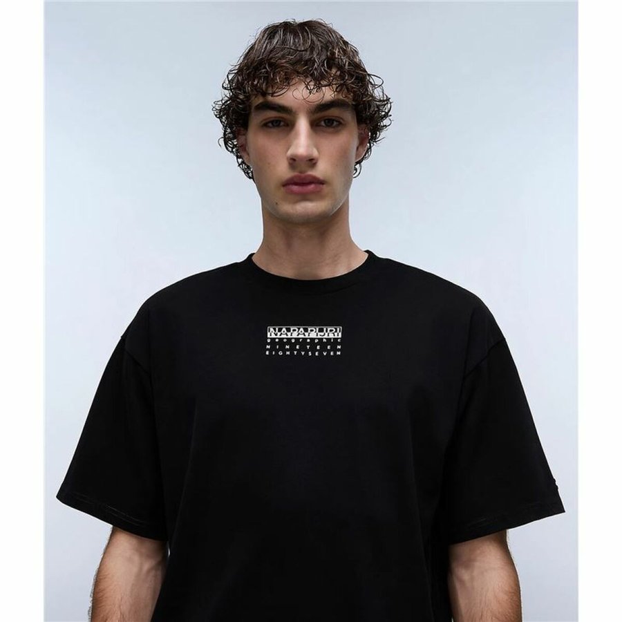 Kortrmet T-shirt til Mnd Napapijri S-Premium Ss Sort #3