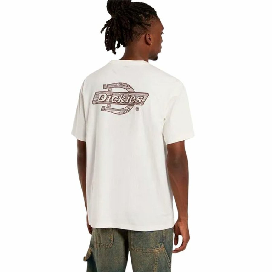 Kortrmet T-shirt til Mnd Dickies Wood Logo Hvid #2
