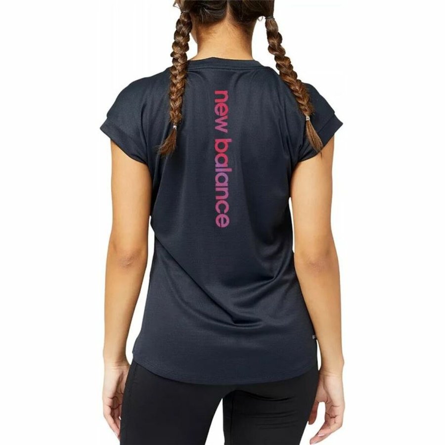 Kort�rmet T-shirt til Kvinder New Balance Impact AT N-Vent Sort #2