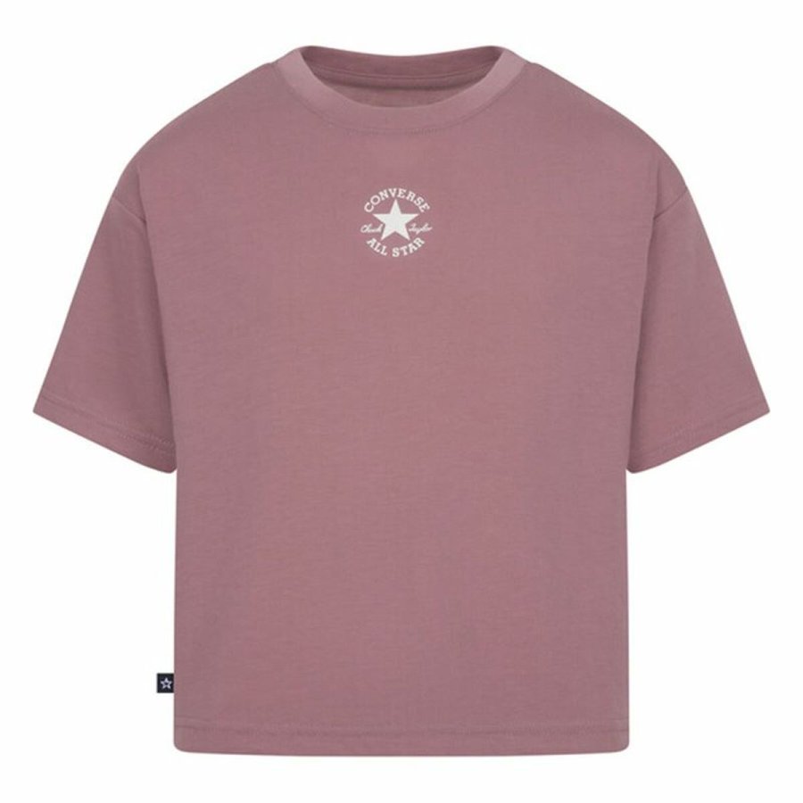 B�rne Kort�rmet T-shirt Converse Chuck Patch Boxy Laksefarvet #1