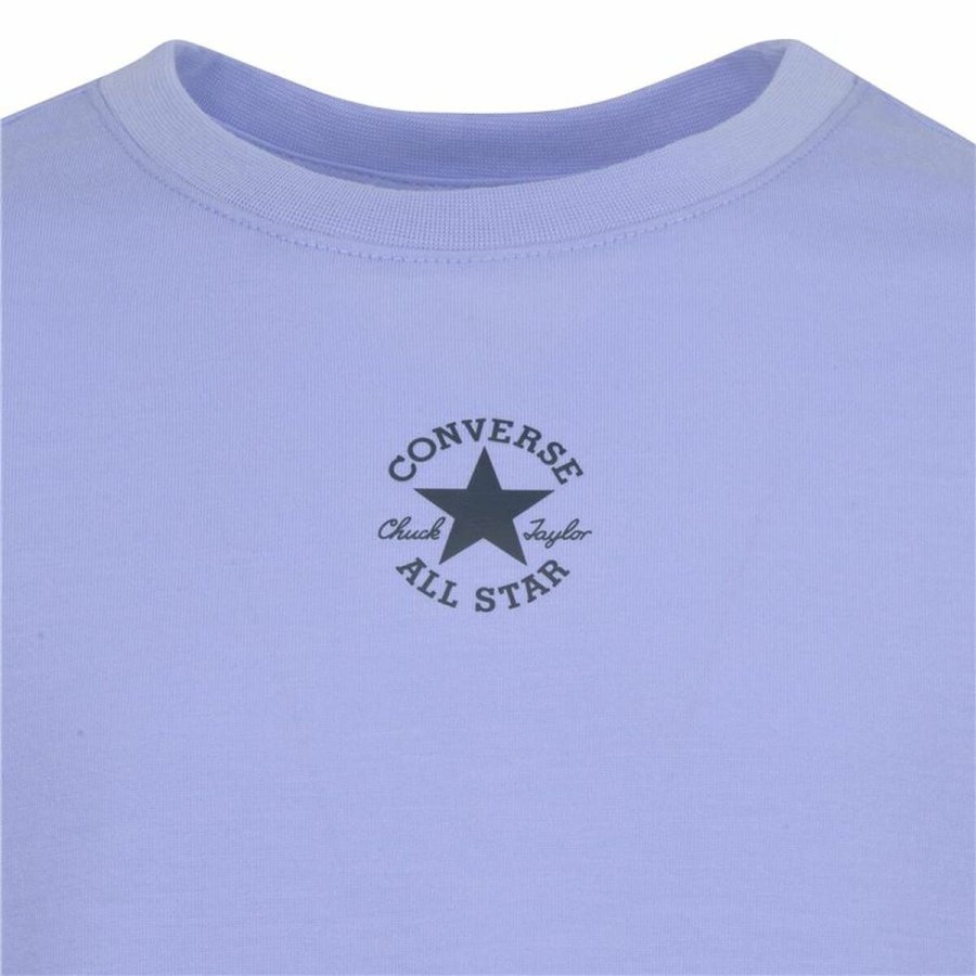 B�rne Kort�rmet T-shirt Converse Chuck Patch Boxy Violet #3