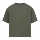 Brne Kortrmet T-shirt Converse Chuck Patch Boxy Oliven #1