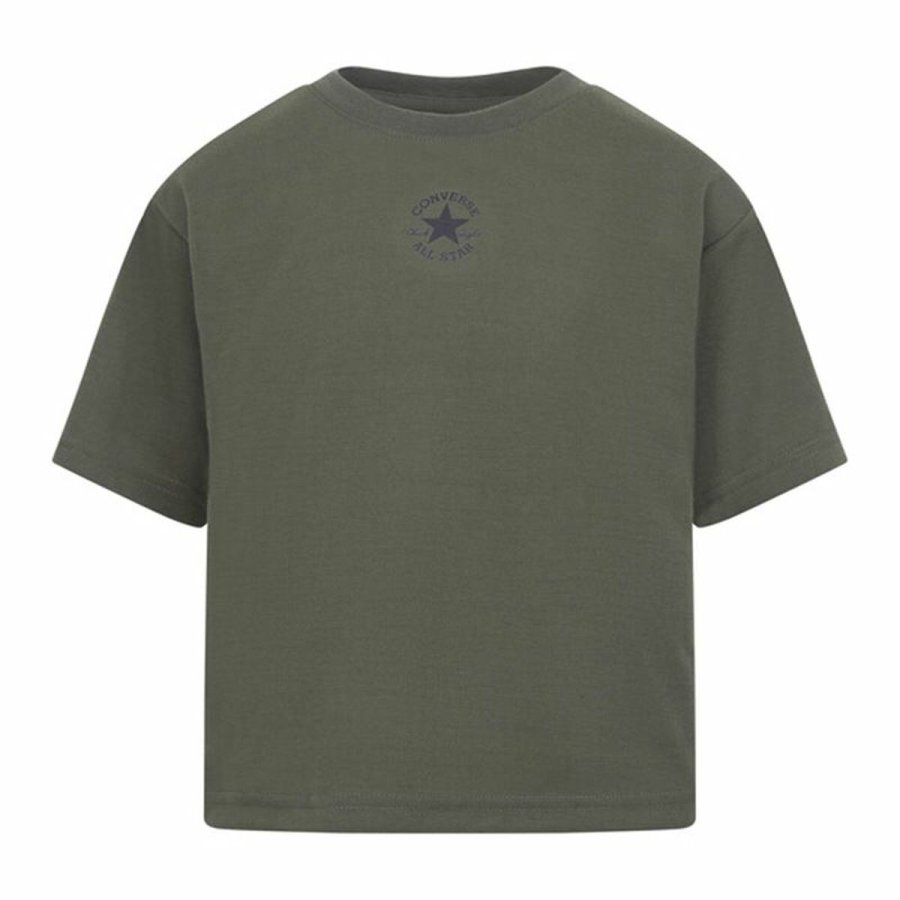 Brne Kortrmet T-shirt Converse Chuck Patch Boxy Oliven #1