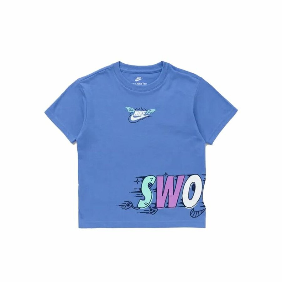 B�rne Kort�rmet T-shirt Nike Nsw Art Rlxd Ss Gfx Ni�o Nike Polar Indigo #1
