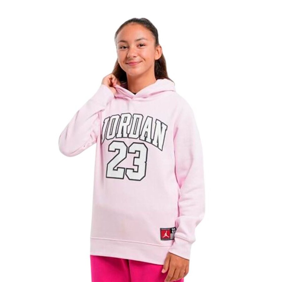 Sweatshirt med h�tte til piger Jordan Jordan Hbr Flc Po Hoodie Pink #2