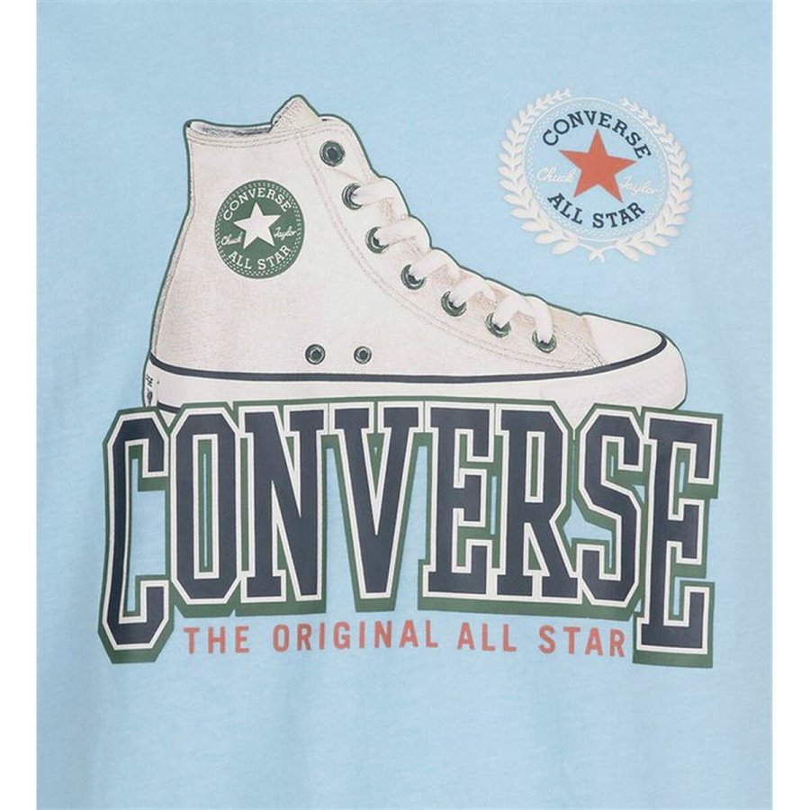 Brne Kortrmet T-shirt Converse Script Sneaker Gfx Himmelbl #3