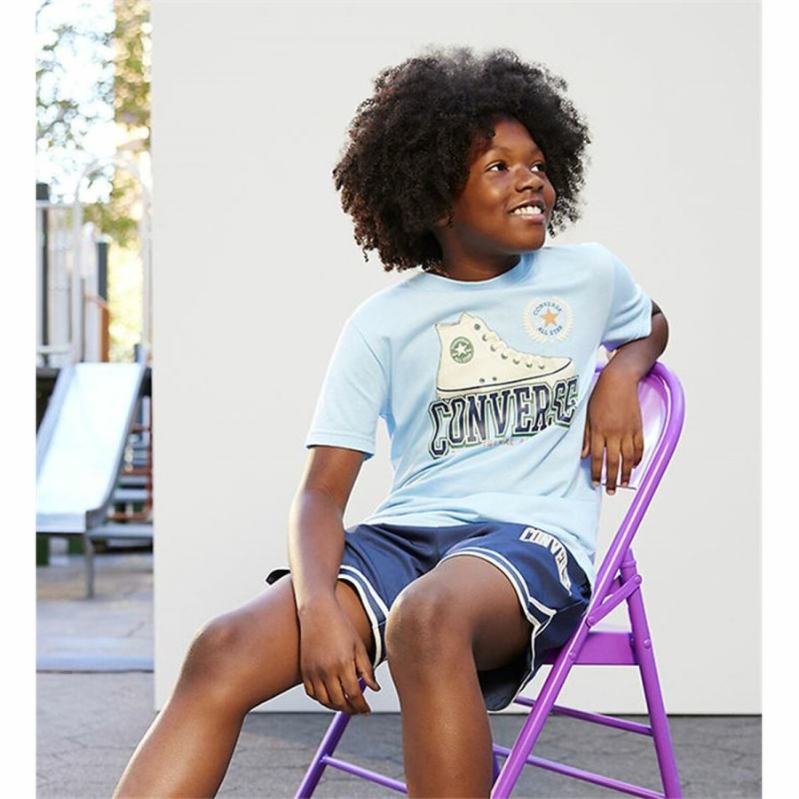 Brne Kortrmet T-shirt Converse Script Sneaker Gfx Himmelbl #5