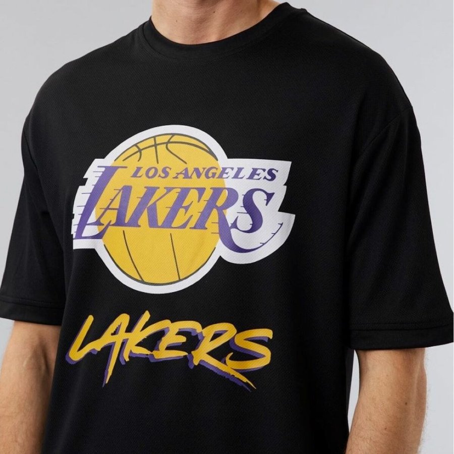 Kort�rmet T-shirt MESH TEE LOSLAK BLKTRP New Era 60284737 Sort #5