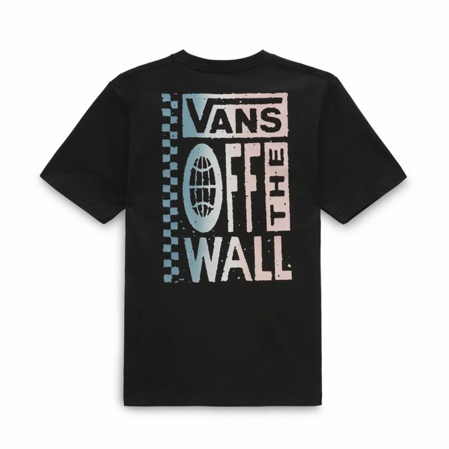 Kort�rmet T-shirt til B�rn Vans Global Stack-B Sort #2