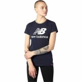 Kortrmet T-shirt til Kvinder New Balance Essentials Stacked Logo Bl (L) #1