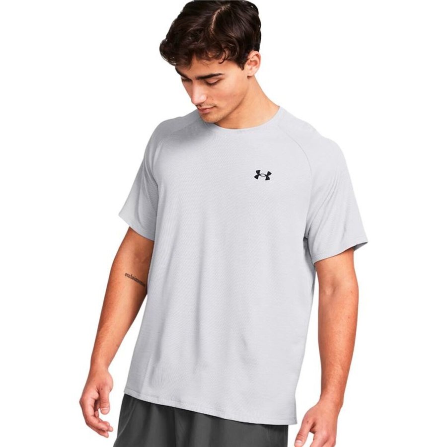 Kort�rmet T-shirt til M�nd Under Armour Tech Textured Hvid #3