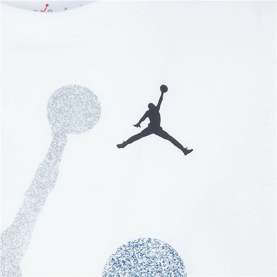 B�rne Kort�rmet T-shirt Nike JDB GRADIENTE STACKED JM SS TEE 95D119 I1N Hvid #4