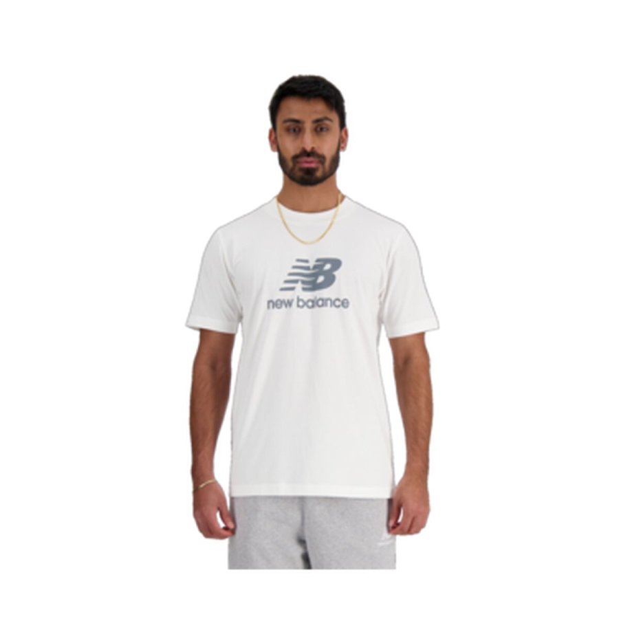 Kort�rmet T-shirt til M�nd New Balance MT41502 WT Hvid #1