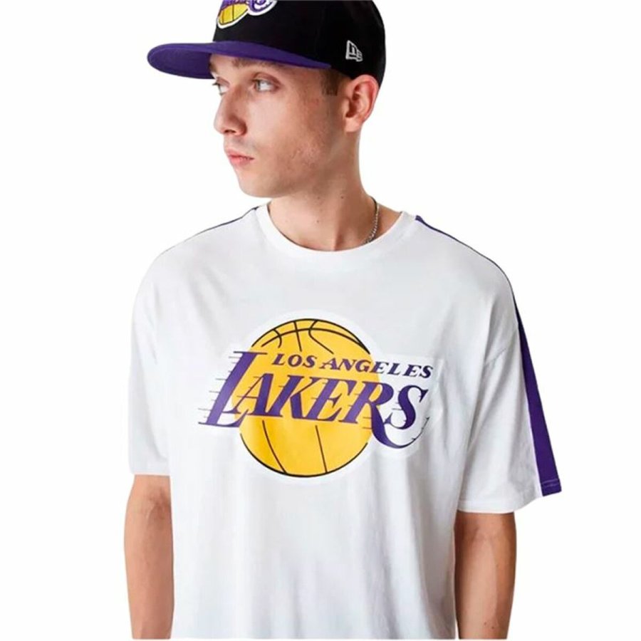 Kortrmet T-shirt til Mnd New Era NBA Colour Block LA Lakers Hvid #3