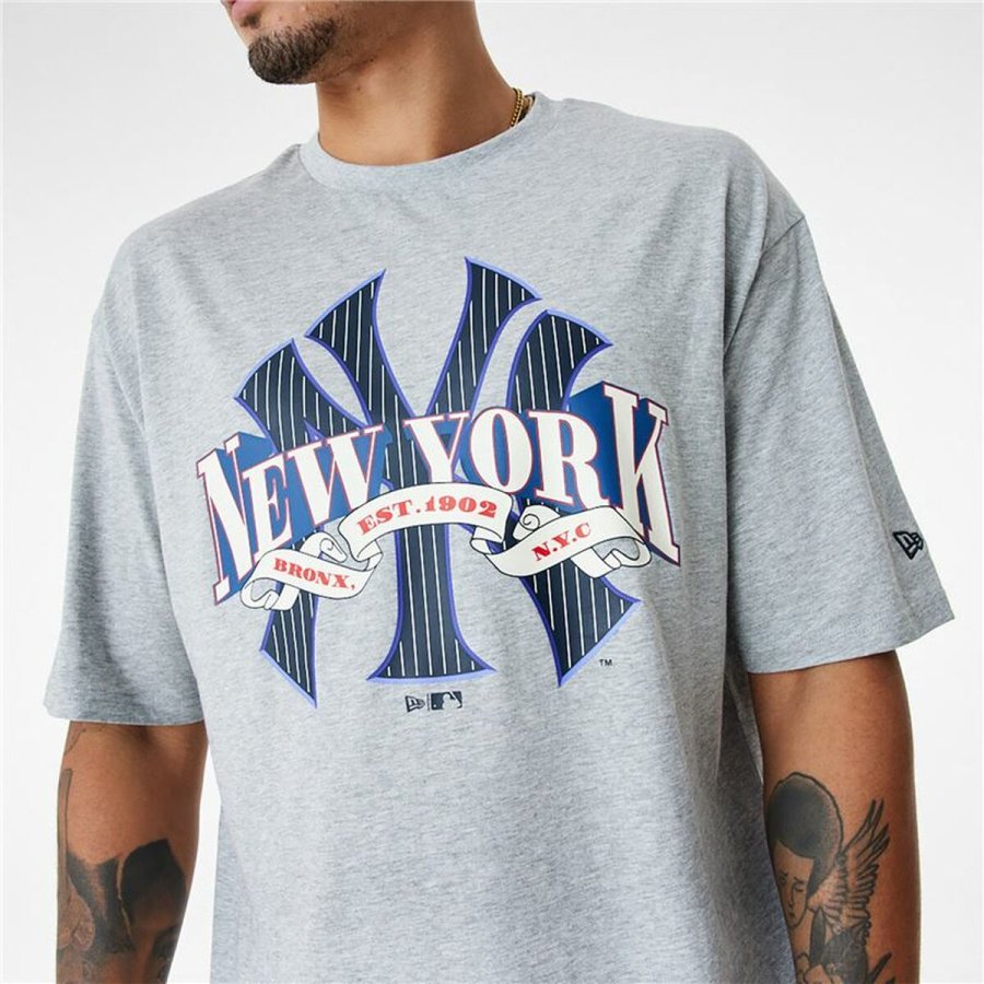Kort�rmet T-shirt til M�nd New Era MLB Arch Graphic New York Yankees Lysegr� #6