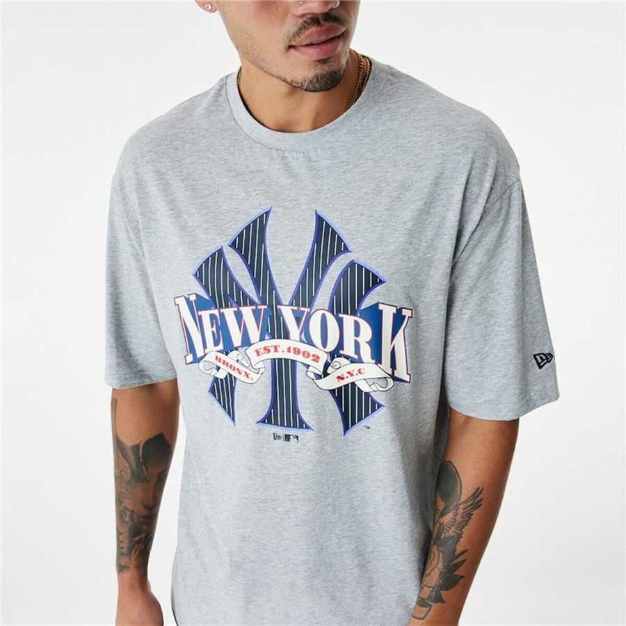 Kort�rmet T-shirt til M�nd New Era MLB Arch Graphic New York Yankees Lysegr� #3