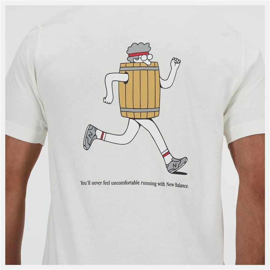Kortrmet T-shirt til Mnd New Balance Sport Essentials Barrel Hvid #4