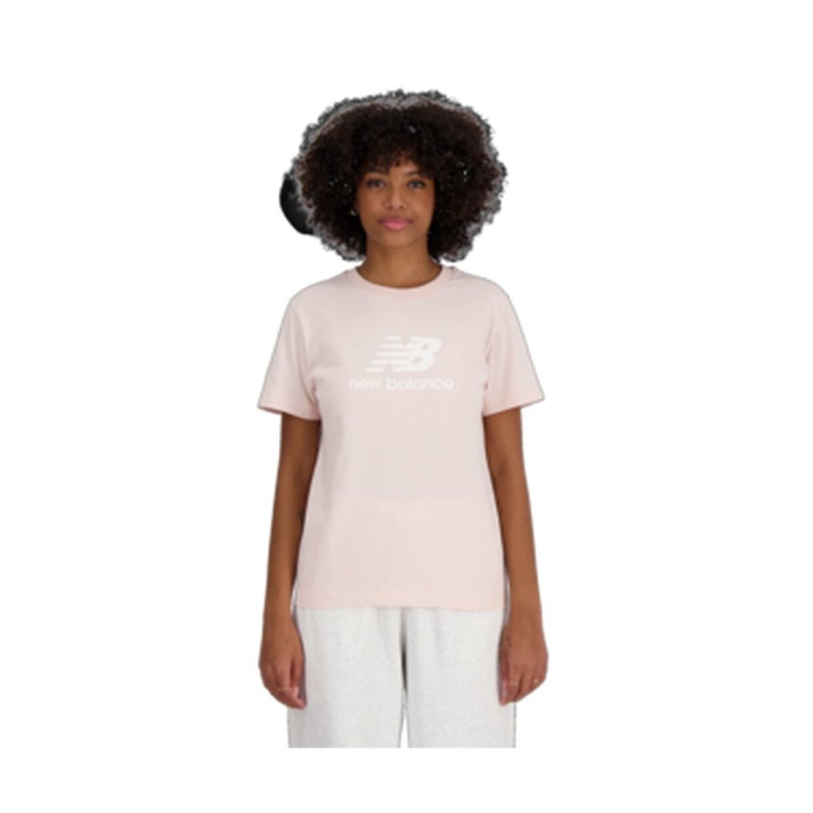 Kort�rmet T-shirt til Kvinder New Balance ESSENJERSEY LOGO WT41502 OUK Pink #1