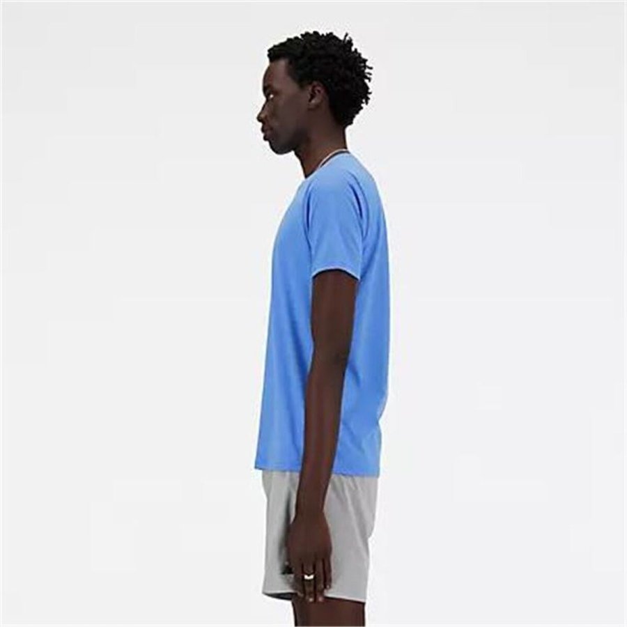 Kort�rmet T-shirt til M�nd New Balance MT41070_BIA Indigo (L) #3