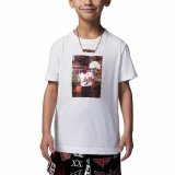 Kortrmet T-shirt til Brn Jordan Jdb Mj Brand Photo Ss Crew Hvid #1