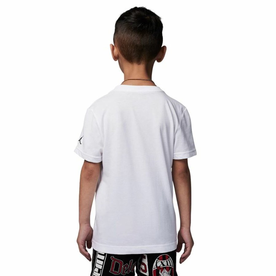 Kortrmet T-shirt til Brn Jordan Jdb Mj Brand Photo Ss Crew Hvid #2