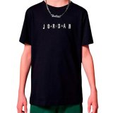 B�rne Kort�rmet T-shirt Jordan Mj Wordmark Emb Crew Sort #1