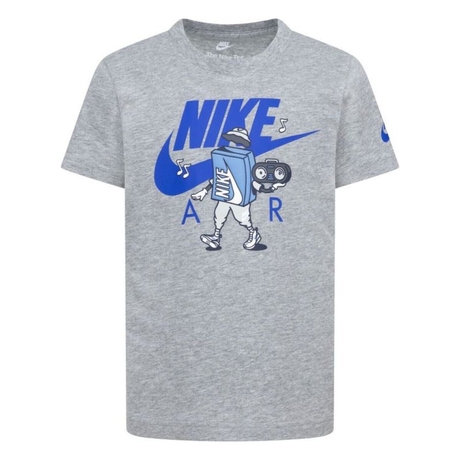 B�rne Kort�rmet T-shirt Nike Air Boxy Lysegr� #1