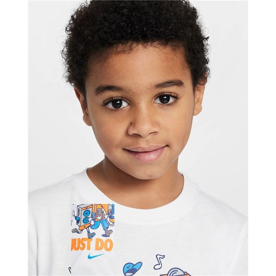 B�rne Kort�rmet T-shirt Nike Nkb Music Boxy Pals Ss Tee Hvid #4