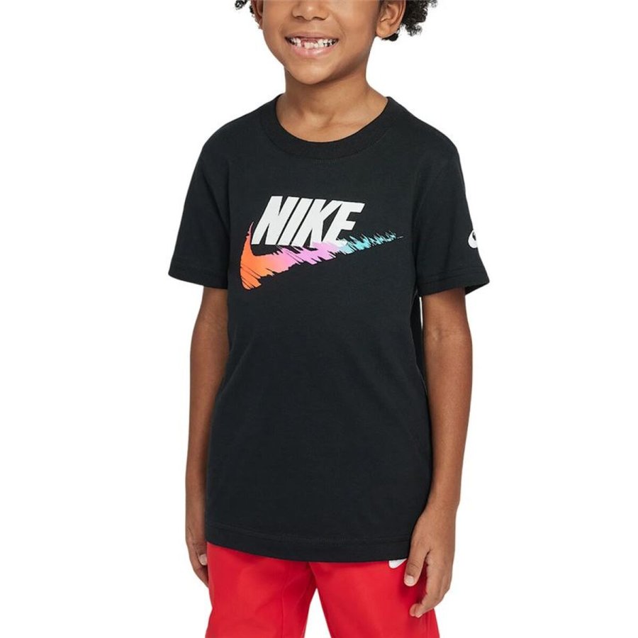 B�rne Kort�rmet T-shirt Nike Brandmark Swoosh Sort #1