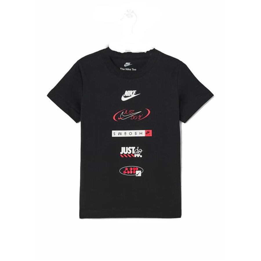 B�rne Kort�rmet T-shirt Nike Brandmark Stack Sort #1