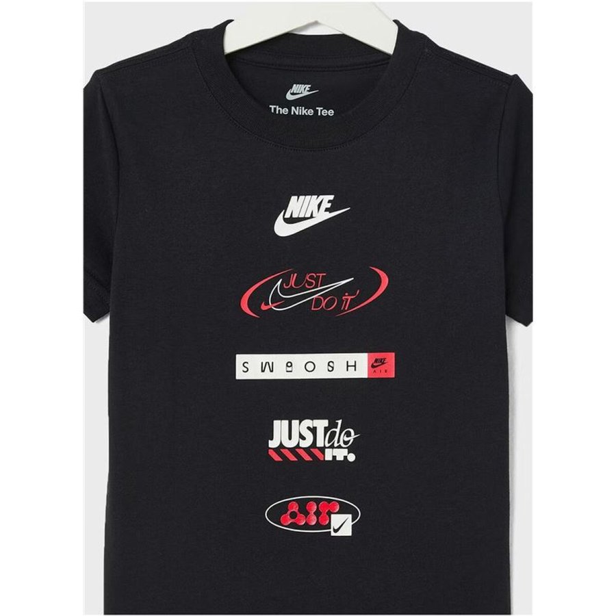 B�rne Kort�rmet T-shirt Nike Brandmark Stack Sort #3