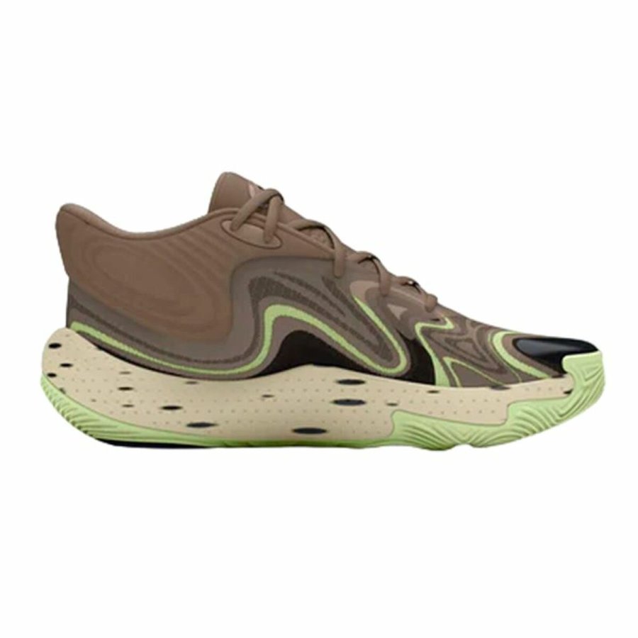 Basketballsko til voksne Under Armour Spawn 6 Mid Brun #1