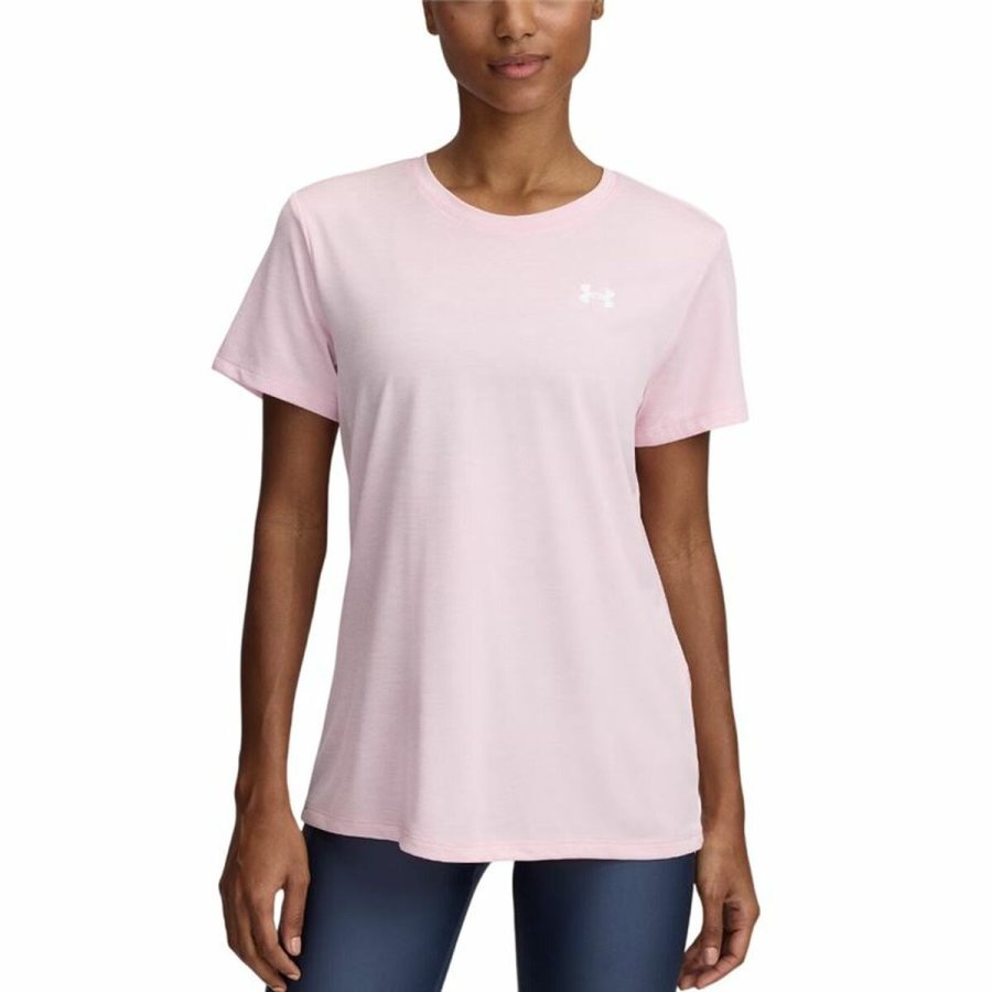 Kortrmet T-shirt til Mnd Under Armour Tech Pink #1