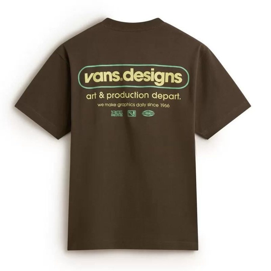 Kort�rmet T-shirt til M�nd Vans Art Production Brun #2