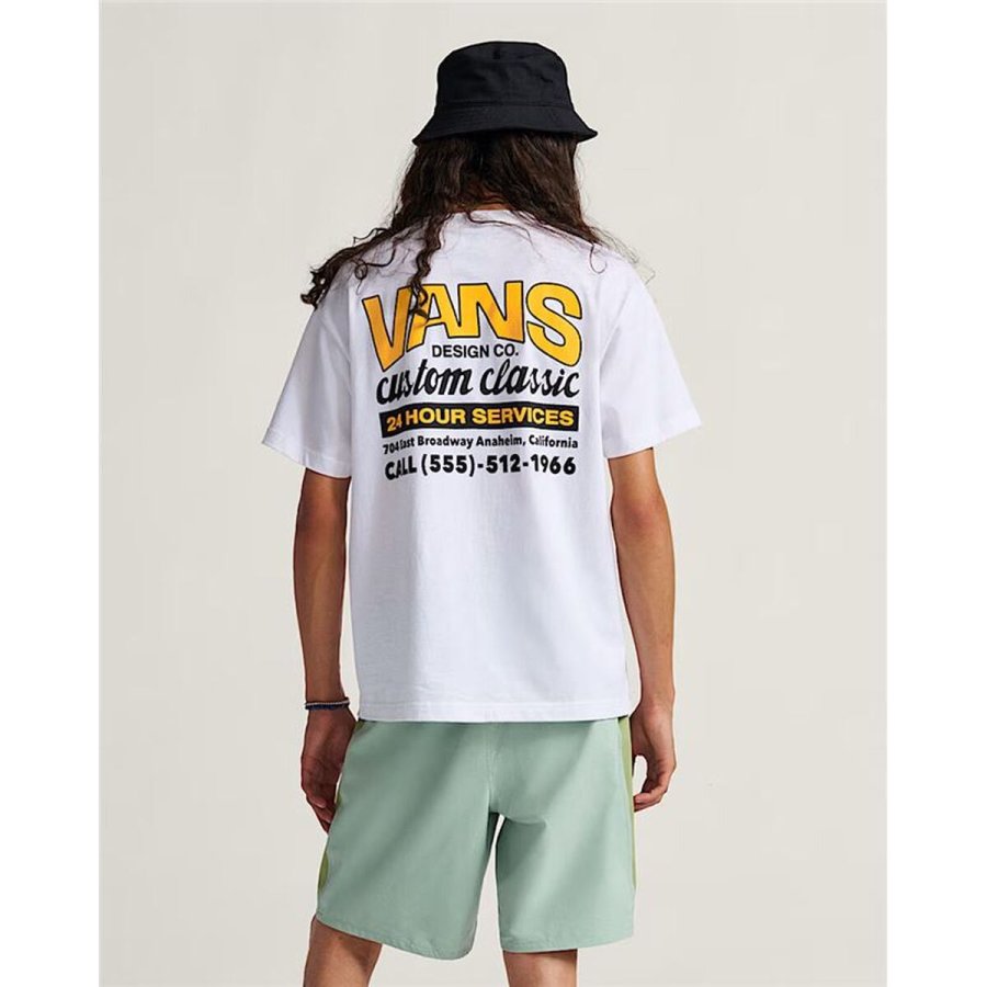 Kort�rmet T-shirt til M�nd Vans VN000M60FLB1 Hvid #3