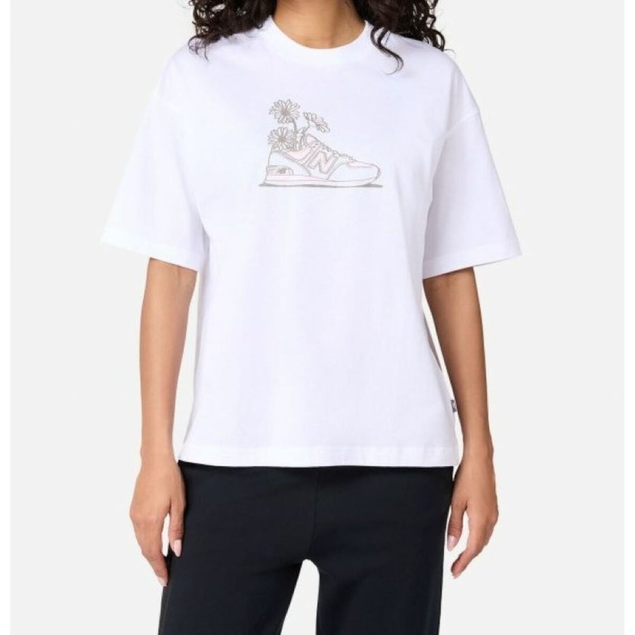 Kort�rmet T-shirt til Kvinder New Balance WT43556 WT Hvid #2