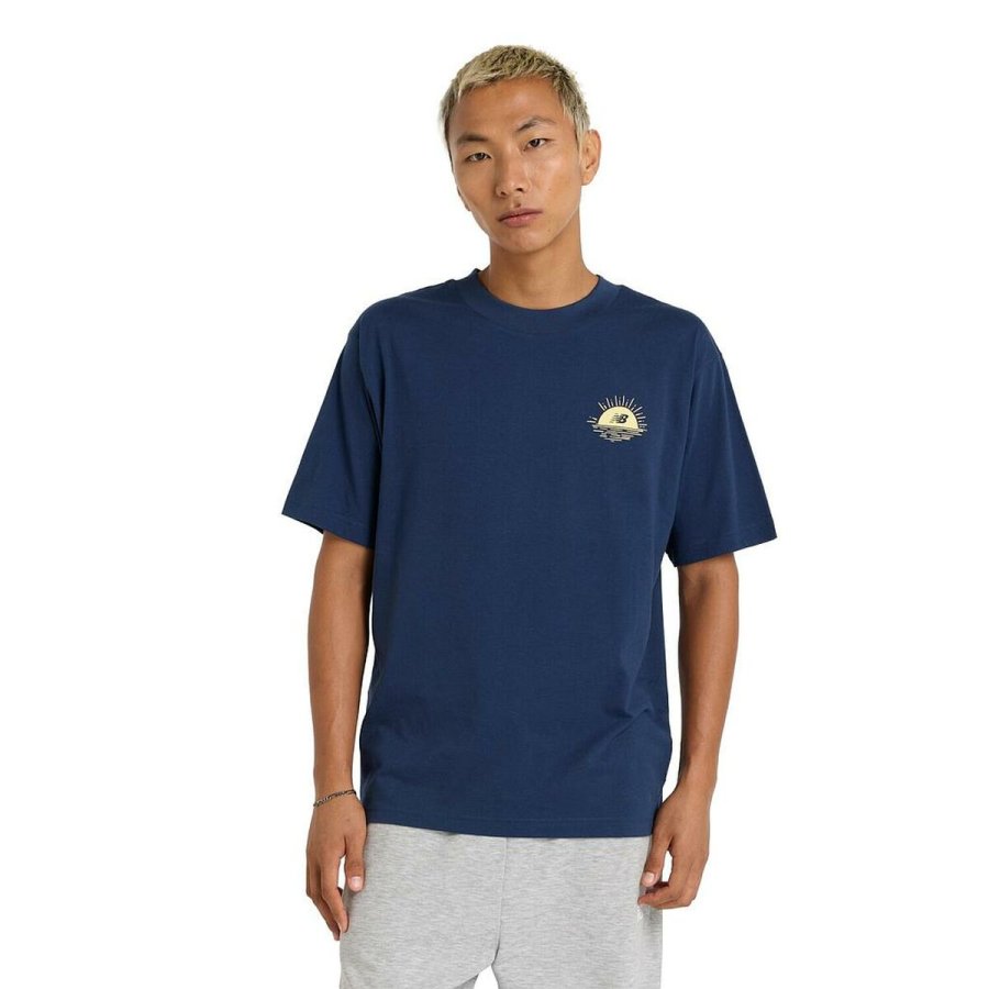 Kort�rmet T-shirt til M�nd New Balance LOB BOT SS MT51923 NNY Marinebl� #1